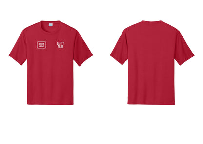 NYC Factory Custom Logo Safety Team Performance T-Shirt (Classic) - SAFETY TEAM + Your Logo - Red