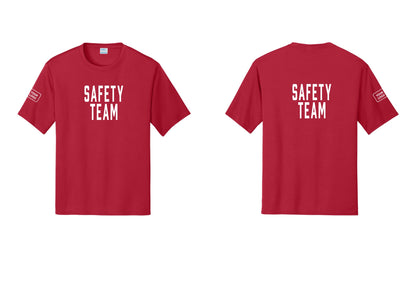 NYC Factory Custom Logo Safety Team Performance T-Shirt (Classic) - Front + Back + Your Logo Sleeve - Red