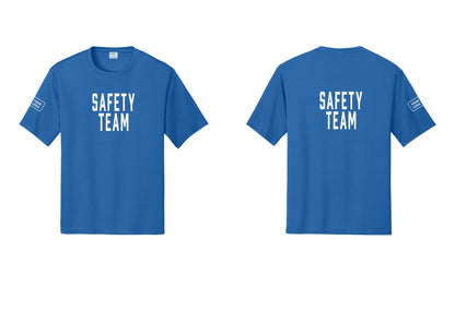 NYC Factory Custom Logo Safety Team Performance T-Shirt (Classic) - Front + Back + Your Logo Sleeve - Royal