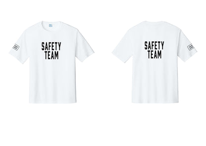 NYC Factory Custom Logo Safety Team Performance T-Shirt (Classic) - Front + Back + Your Logo Sleeve - White