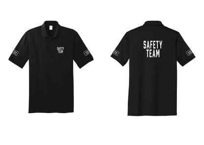 NYC Factory Custom Logo Safety Team Polo Shirt (Classic) - Chest + Back + Your Logo Sleeves - Black