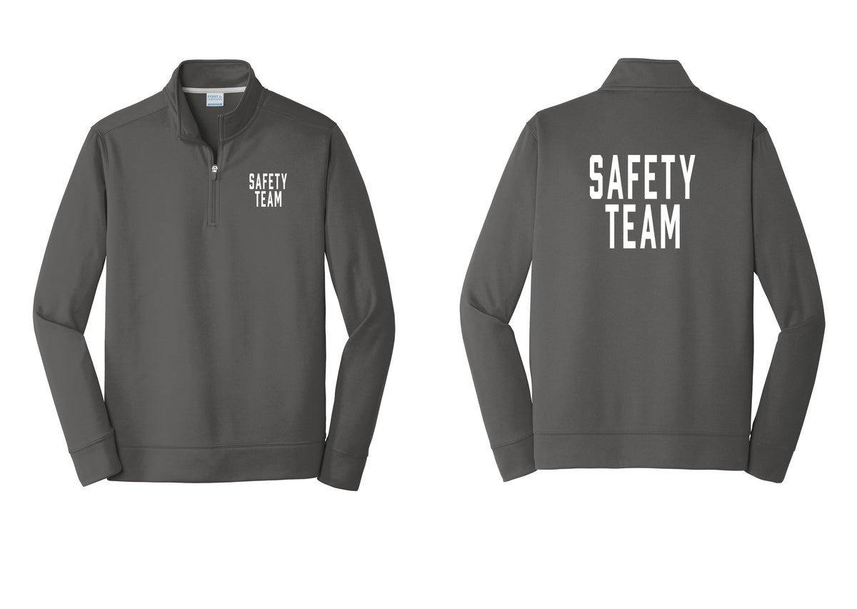 NYC Factory Safety Team Performance Fleece 1/4-Zip Pullover Sweatshirt (Classic) - Chest + Back - Charcoal