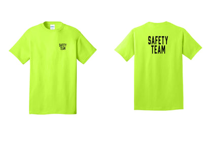 NYC Factory Safety Team T-Shirt for Events, Venues & Volunteers (Classic) - Chest + Back - Safety Green