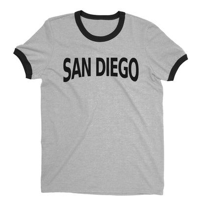 San Diego Ringer Tee — Heather Gray