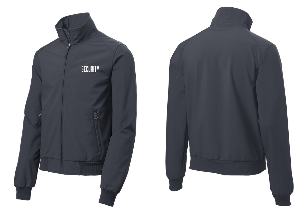 NYC Factory Security Soft Shell Bomber Jacket (Classic) - Chest Only - Battleship Grey
