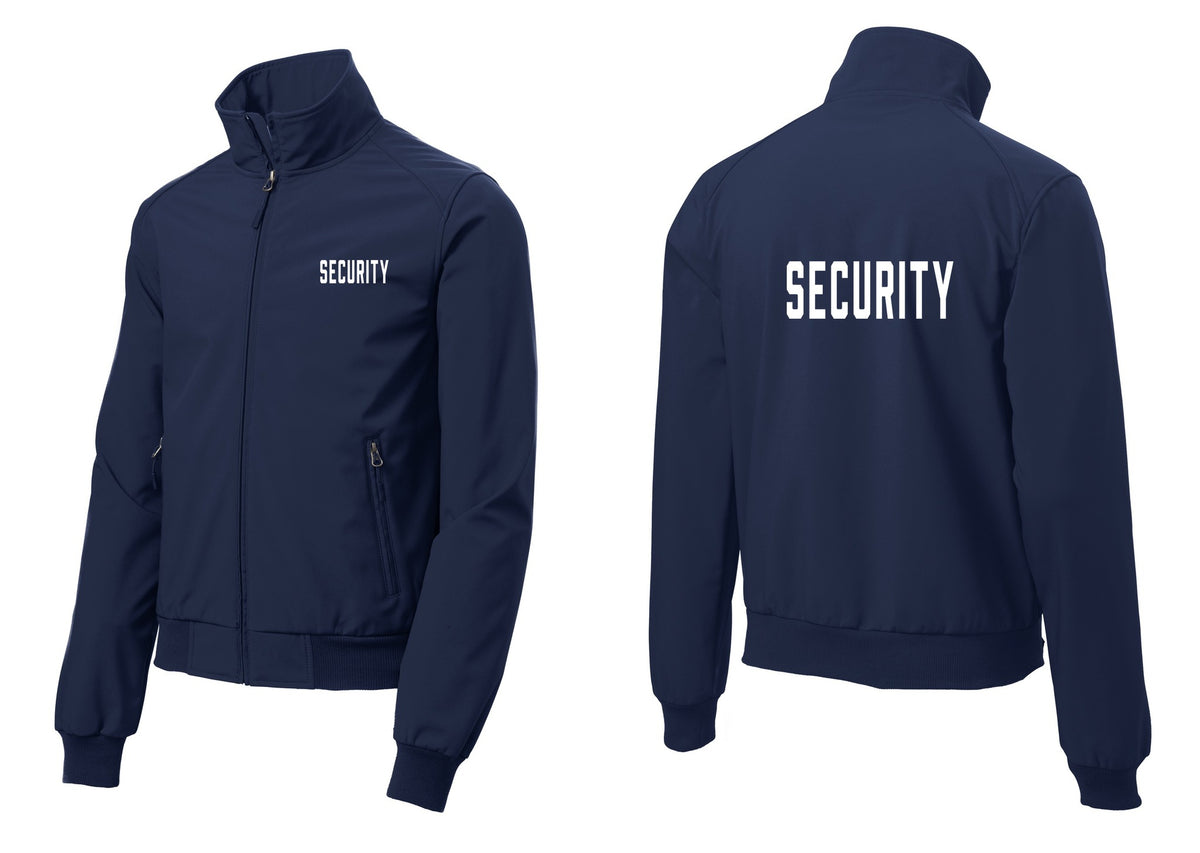 NYC Factory Security Soft Shell Bomber Jacket (Classic) - Chest + Back - Dress Blue Navy