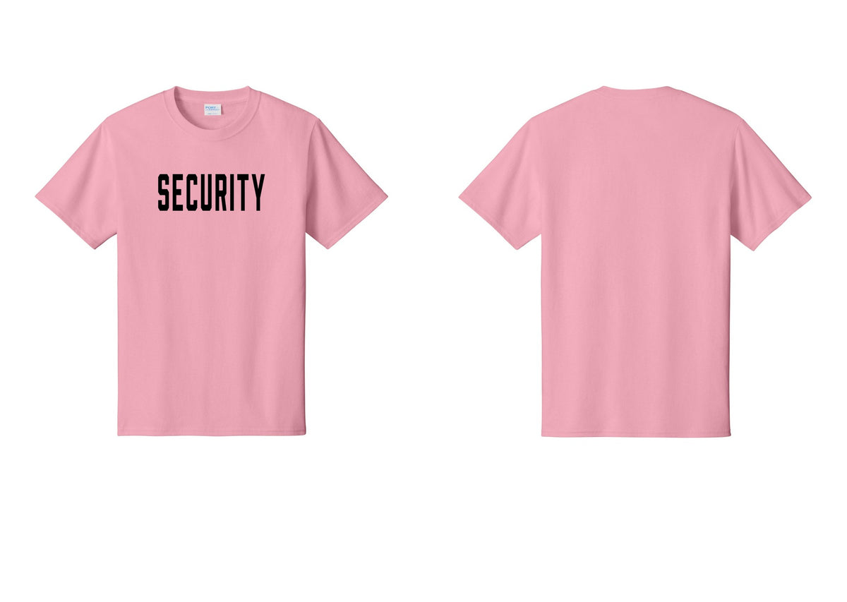 NYC Factory Unisex Security Black T-Shirt - Front Only - Candy Pink