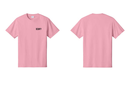 NYC Factory Unisex Security Black T-Shirt - Chest Only - Candy Pink