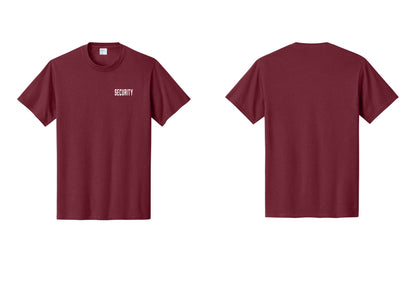 NYC Factory Security T-Shirt, Condensed Lettering - Chest Only - Cardinal