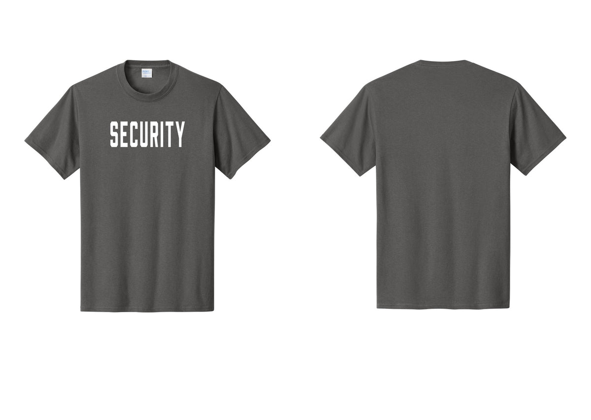 NYC Factory Unisex Security Black T-Shirt - Front Only - Charcoal