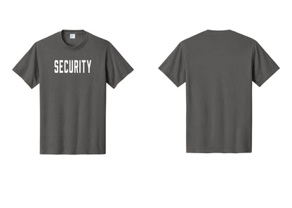 NYC Factory Unisex Security Black T-Shirt - Front Only - Charcoal