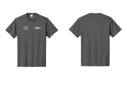 NYC Factory Unisex Security Custom Logo Black T-Shirt - SECURITY + Your Logo - Charcoal