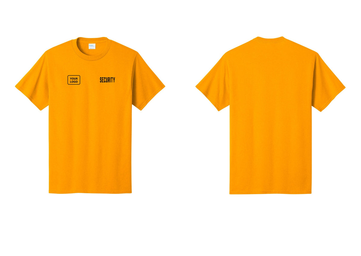 NYC Factory Unisex Security Custom Logo Black T-Shirt - SECURITY + Your Logo - Gold