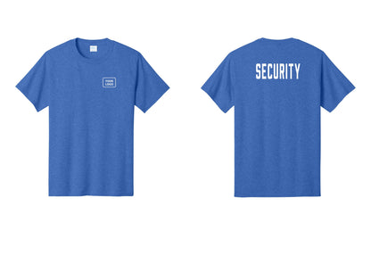 NYC Factory Unisex Security Custom Logo Black T-Shirt - Your Logo + Back - Heather Royal