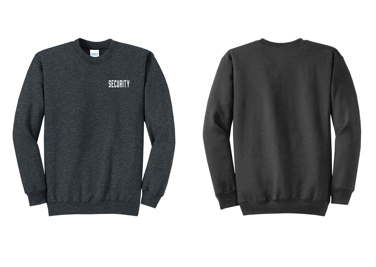 NYC Factory Security Cotton Fleece Crewneck Sweatshirt (Classic) - Chest Only - Dark Heather Grey