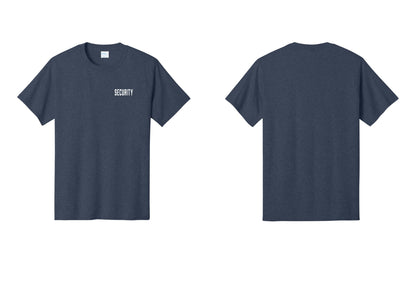 NYC Factory Security T-Shirt, Condensed Lettering - Chest Only - Heather Navy