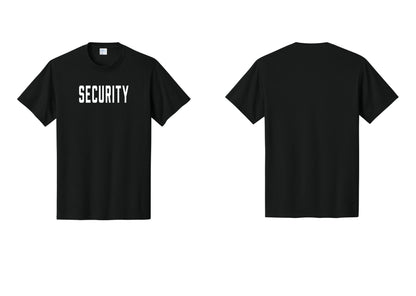 NYC Factory Security T-Shirt, Condensed Lettering - Front Only - Black