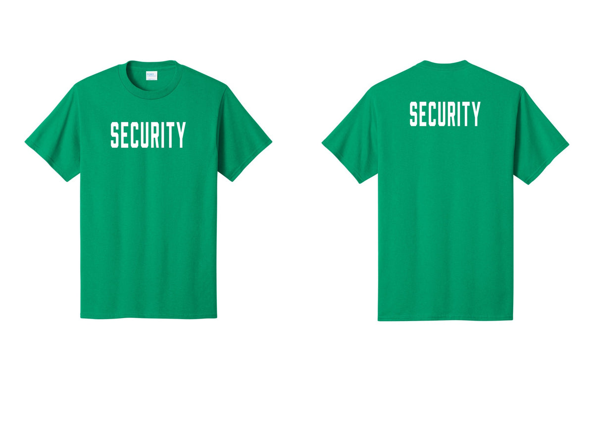 NYC Factory Unisex Security Black T-Shirt - Front + Back - Kelly