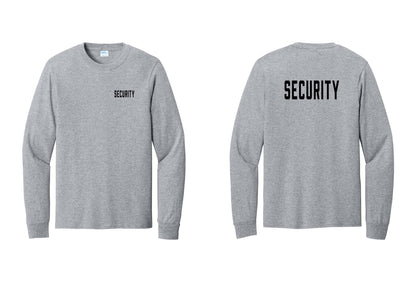 NYC Factory Security Cotton Long Sleeve T-Shirt (Classic) - Chest + Back - Athletic Heather