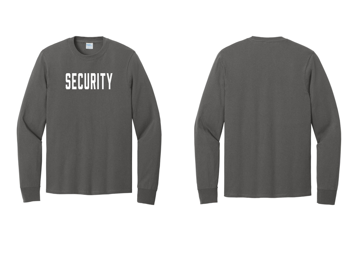 NYC Factory Security Cotton Long Sleeve T-Shirt (Classic) - Front Only - Charcoal