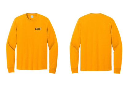 NYC Factory Security Cotton Long Sleeve T-Shirt (Classic) - Chest Only - Gold