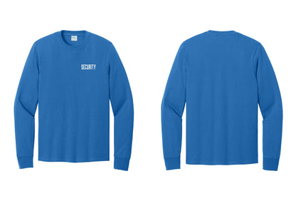 NYC Factory Security Cotton Long Sleeve T-Shirt (Classic) - Chest Only - Royal