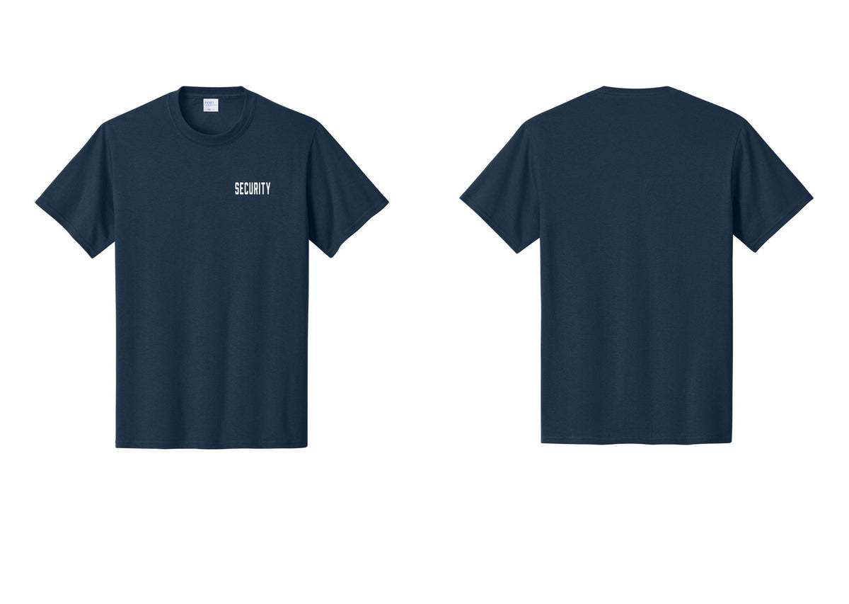 NYC Factory Unisex Security Black T-Shirt - Chest Only - Navy