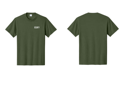 NYC Factory Unisex Security Black T-Shirt - Chest Only - Olive