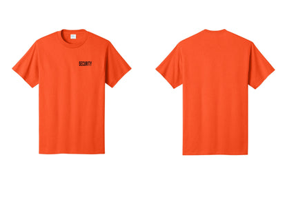 NYC Factory Security T-Shirt, Condensed Lettering - Chest Only - Orange