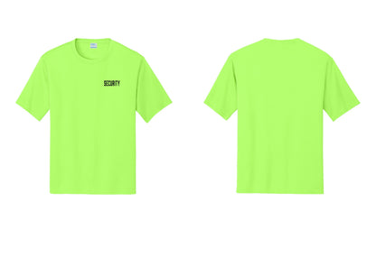 NYC Factory Security Performance T-Shirt (Classic) - Chest Only - Neon Green