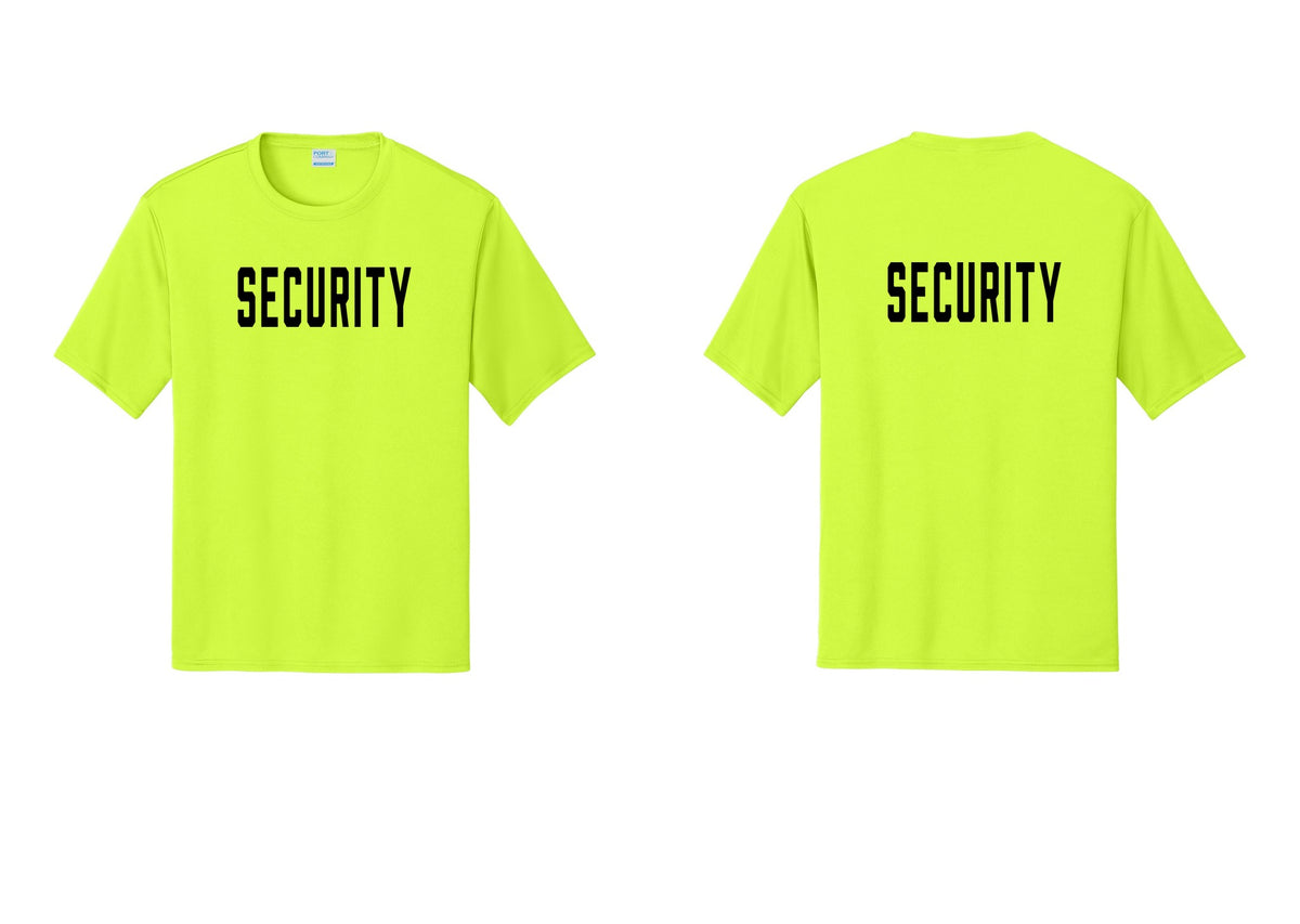 NYC Factory Security Performance T-Shirt (Classic) - Front + Back - Neon Yellow