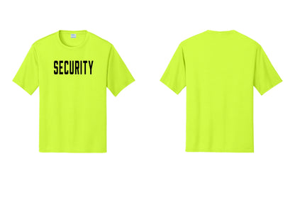 NYC Factory Security Performance T-Shirt (Classic) - Front Only - Neon Yellow