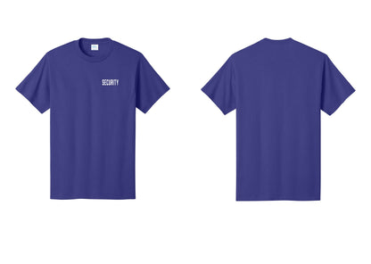 NYC Factory Security T-Shirt, Condensed Lettering - Chest Only - Purple