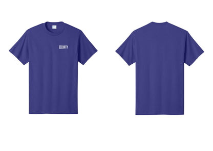 NYC Factory Unisex Security Black T-Shirt - Chest Only - Purple