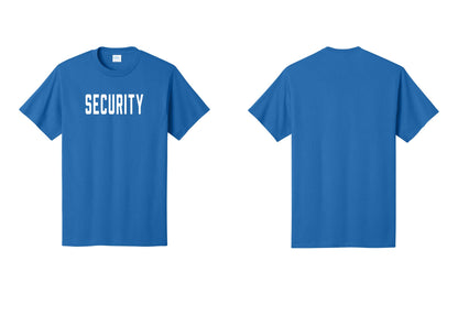 NYC Factory Unisex Security Black T-Shirt - Front Only - Royal