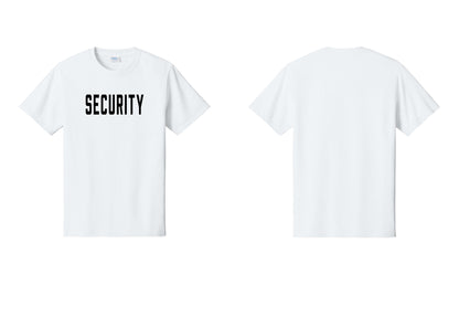 NYC Factory Unisex Security Black T-Shirt - Front Only - White