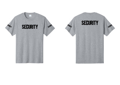 NYC Factory Men's Security Cotton T-Shirt - Front + Back + Security Sleeves - Athletic Heather