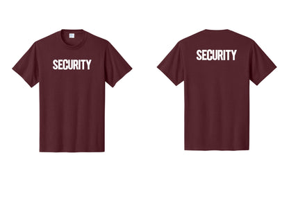 NYC Factory Men's Security Cotton T-Shirt - Front + Back - Athletic Maroon