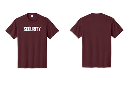 NYC Factory Men's Security Cotton T-Shirt - Front Only - Athletic Maroon