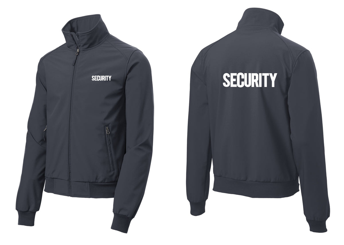 NYC Factory Security Soft Shell Bomber Jacket (Bold) - Chest + Back - Battleship Grey