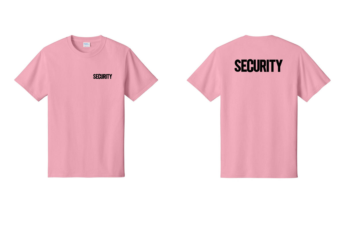 NYC Factory Men's Security Cotton T-Shirt - Chest + Back - Candy Pink