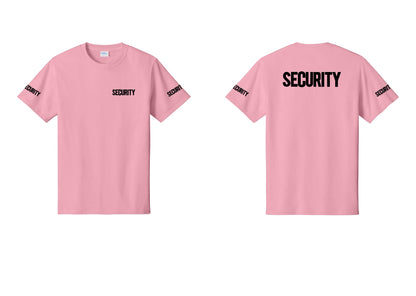 NYC Factory Men's Security Cotton T-Shirt - Chest + Back + Security Sleeves - Candy Pink