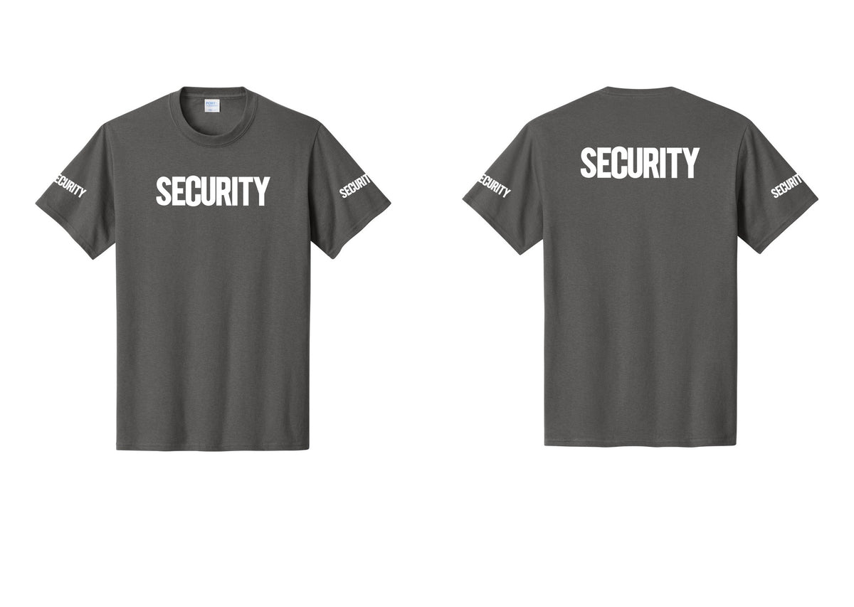 NYC Factory Men's Security Cotton T-Shirt - Front + Back + Security Sleeves - Charcoal