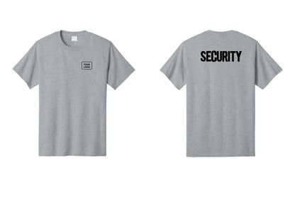 NYC Factory Custom Logo Men's Security Cotton T-Shirt - Your Logo + Back - Athletic Heather