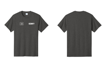 NYC Factory Custom Logo Men's Security Cotton T-Shirt - SECURITY + Your Logo - Dark Heather Grey