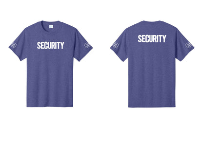 NYC Factory Custom Logo Men's Security Cotton T-Shirt - Front + Back + Your Logo Sleeves - Heather Purple