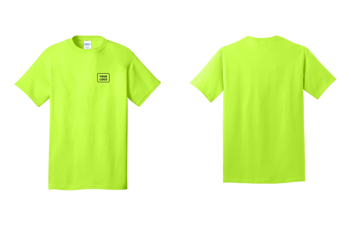 NYC Factory Custom Logo Men's Security Cotton T-Shirt - Your Logo Only - Safety Green