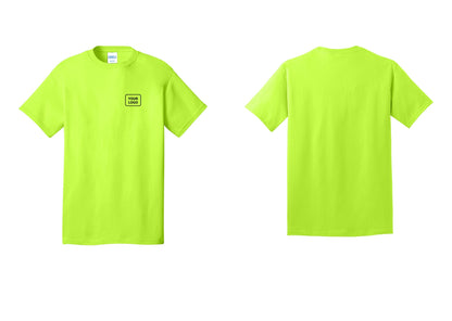 NYC Factory Custom Logo Men's Security Cotton T-Shirt - Your Logo Only - Safety Green