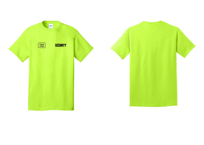 NYC Factory Custom Logo Men's Security Cotton T-Shirt - SECURITY + Your Logo - Safety Green