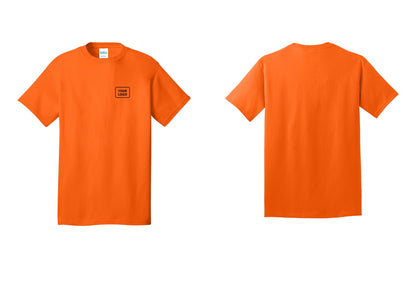 NYC Factory Custom Logo Men's Security Cotton T-Shirt - Your Logo Only - Safety Orange